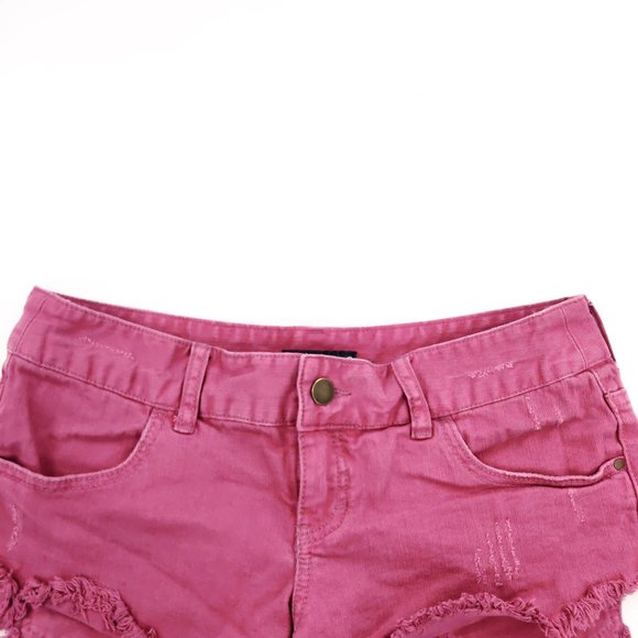 Billabong Jean Shorts Women 29 Pink Denim Stretch - Picture 2 of 8